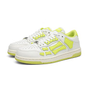 AMIRI Bone Low-Top Sneakers in White and Neon Green