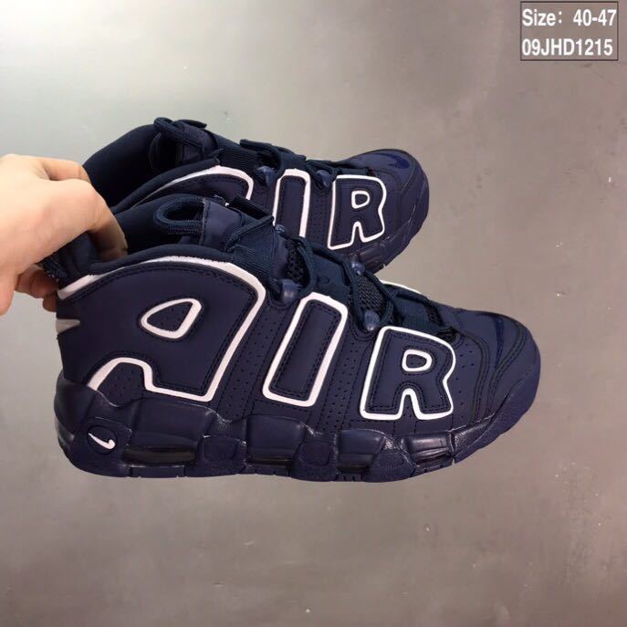 Nike Air More Uptempo Sneakers, Midnight Navy and White