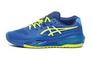 ASICS GEL-RESOLUTION Tennis Shoes in Blue and Lime