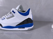 Jordan 3 Retro White and Royal Blue Basketball Sneakers