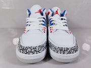 Jordan 3 Retro White Red Blue Elephant Print Sneakers