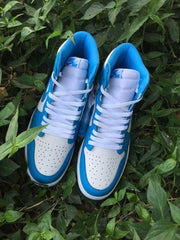Air Jordan 1 High Sneakers in Blue and White