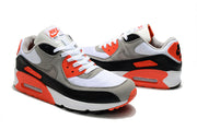 Nike Air Max 90 White Black Grey and Orange Sneakers