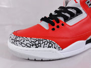 Air Jordan 3 Retro Red Black Cement Print Sneakers