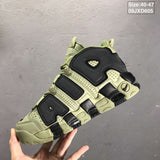 Nike Air More Uptempo Sneakers in Olive and Black