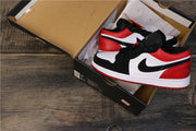 Air Jordan 1 Low Black Toe Red, White and Black Sneakers