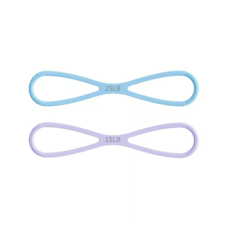 8-Shaped Silicone Resistance Band with Massage Grip