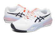 ASICS White and Orange Court Sneakers
