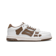 White and Brown Spade A Low-Top Sneakers MFS003-126