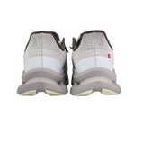 On Cloudmonster Running Shoes in Light Gray and Taupe