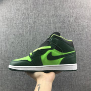Air Jordan 1 Mid Fluorescent Green Sneakers 554724-330