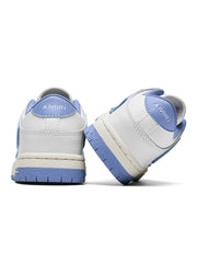 AIVIR White and Light Blue Low-Top Sneakers
