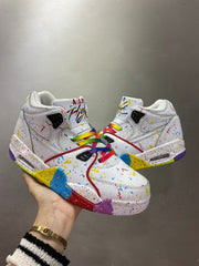 Nike Air Flight 89 High-Top Sneakers in White Multicolor