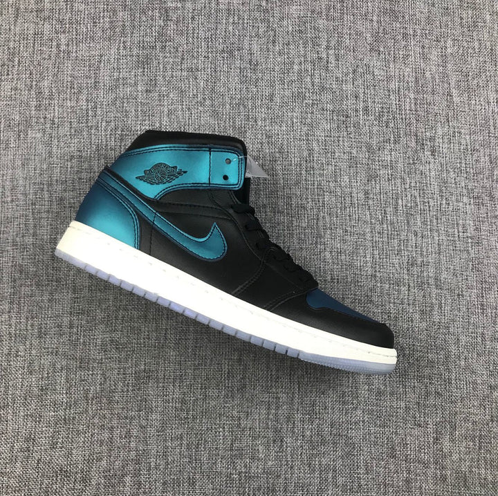 Air Jordan 1 Mid BQ6472-009 Black and Turquoise Sneakers