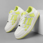 AMIRI Bone Low-Top Sneakers in White and Neon Green