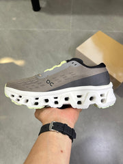 On Running Cloudmonster 2 Running Shoes in Gray and Lime