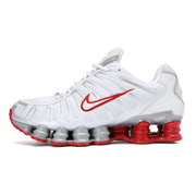 Nike Shox TL Sneakers in White and Red