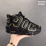 Nike Air More Uptempo Black and Yellow Sneakers 09JXD505