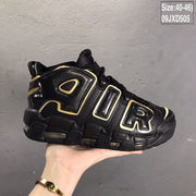 Nike Air More Uptempo Black and Yellow Sneakers 09JXD505