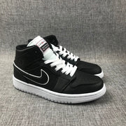 Air Jordan 1 Mid Black and White Sneakers 852542-016