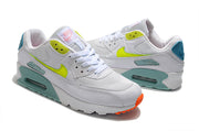 Nike Air Max 90 White, Volt, Teal and Orange Sneakers