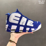 Nike Air More Uptempo White Blue Basketball Sneakers 09JXD823