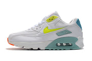 Nike Air Max 90 White, Volt, Teal and Orange Sneakers