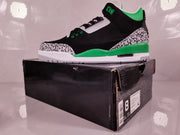 Jordan 3 Black Green Elephant Print Sneakers