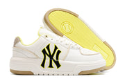 MLB Chunky Low-Top Sneakers in White and Neon Yellow