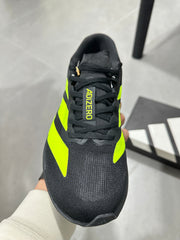 Adidas Adizero Running Shoes Black and Volt Green JS3420