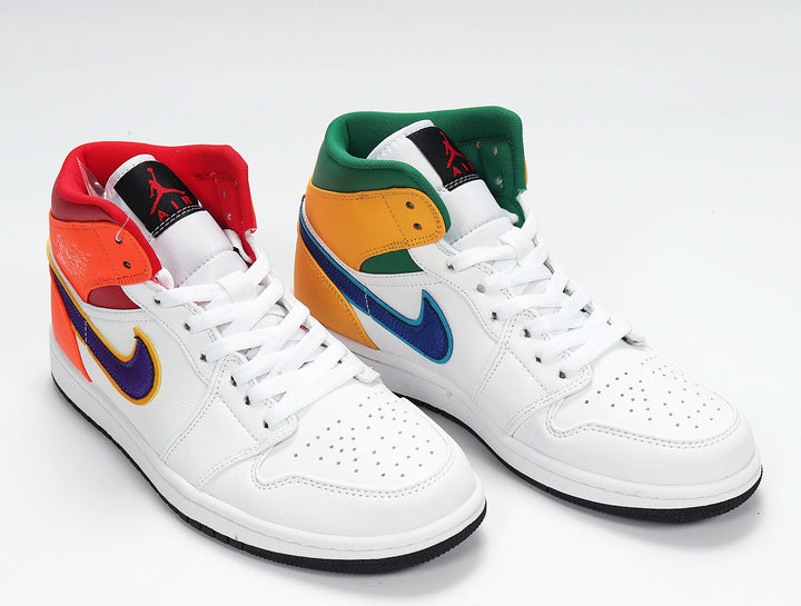 Jordan 1 Retro High OG Rainbow Sneakers, Style 554725-128