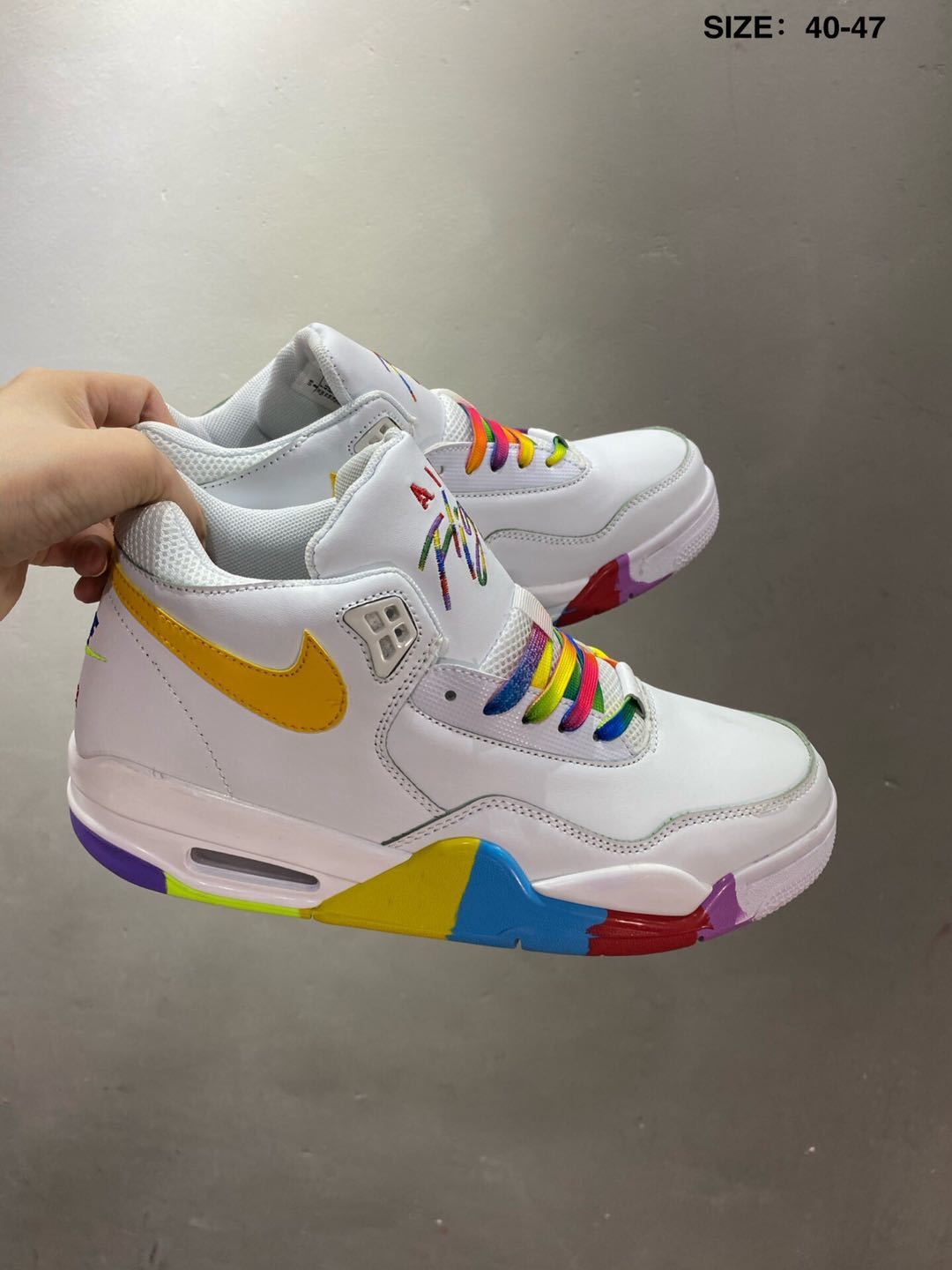 Nike Air Jordan 4 White Multicolor Sneakers