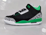 Jordan 3 Black Green Elephant Print Sneakers