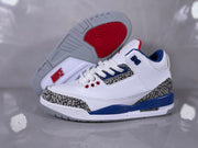 Jordan 3 White and Blue Elephant Print Sneakers