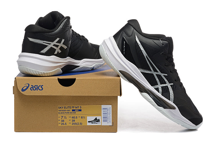 ASICS Sky Elite FF MT 3 Black Silver Indoor Court Shoes