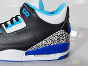 Air Jordan 3 Retro Black Blue Elephant Print Sneakers