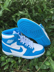 Air Jordan 1 High Sneakers in Blue and White