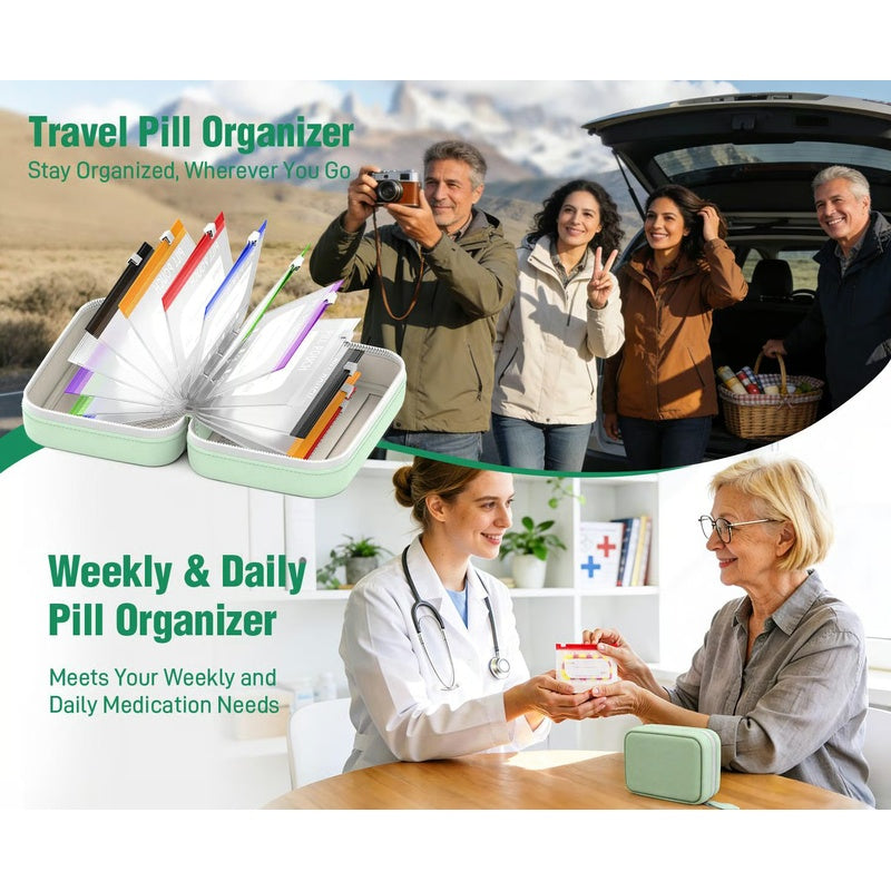 🔥💊A8 Waterproof Pill Case Set – For 7 to 14 days of medication & vitamins 💧Waterproof & shatterproof