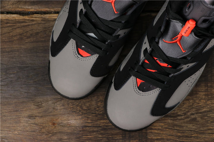 Air Jordan 6 Paris Sneakers in Black, Grey and Bright Red