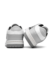 AMIRI Gray and White Low-Top Sneakers with Black Accents