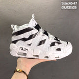 Nike Air More Uptempo Sneakers, White and Black