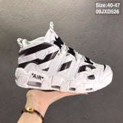 Nike Air More Uptempo Sneakers, White and Black