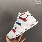 Nike Air More Uptempo White Blue Red Sneakers 09JXD513
