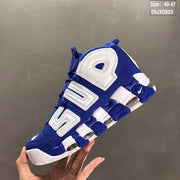 Nike Air More Uptempo White Blue Basketball Sneakers 09JXD823