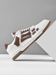 AIVIRI MFS003-126 White and Brown Low-Top Sneakers