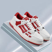 AIVIIRI White and Red Low-Top Sneakers MFS003-124