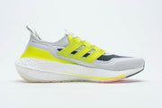 adidas UltraBoost 21 Running Shoes, White and Volt FY1214