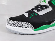 Jordan 3 Black Green Elephant Print Sneakers