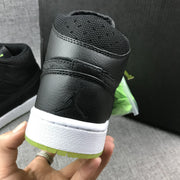 Jordan 1 High Strap Black and Fluorescent Green Sneaker 364770-007