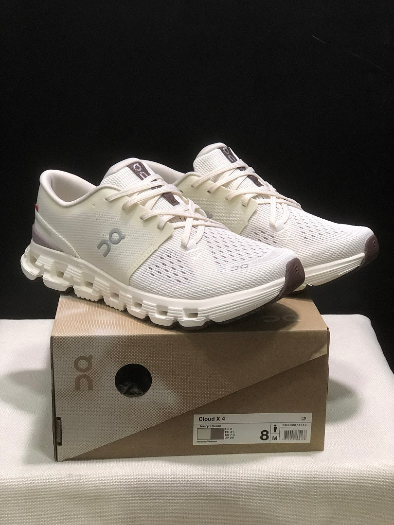 On Cloud X 4 Ivory Running Sneakers
